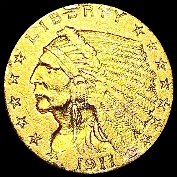 1911 $2.50 Gold Quarter Eagle CLOSELY UNCIRCULATED
