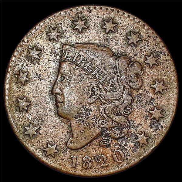 1820 Sm Date Coronet Head Large Cent NICELY CIRCUL