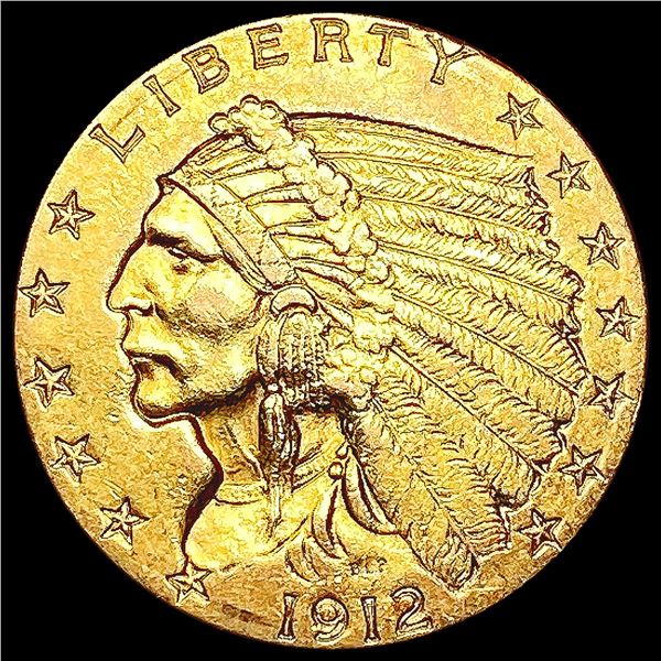 1912 $2.50 Gold Quarter Eagle CLOSELY UNCIRCULATED