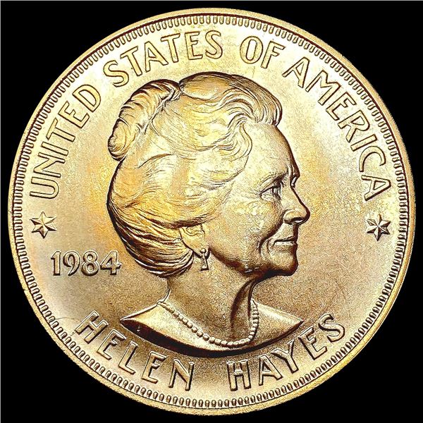 1984 US Helen Hayes 1oz Gold Round SUPERB GEM BU
