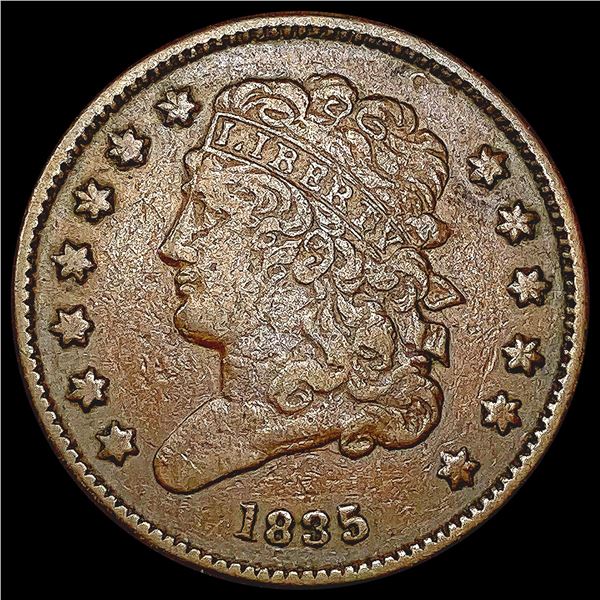 1835 Classic Head Half Cent NEARLY UNCIRCULATED