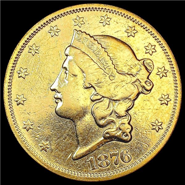 1876-S $20 Gold Double Eagle NEARLY UNCIRCULATED