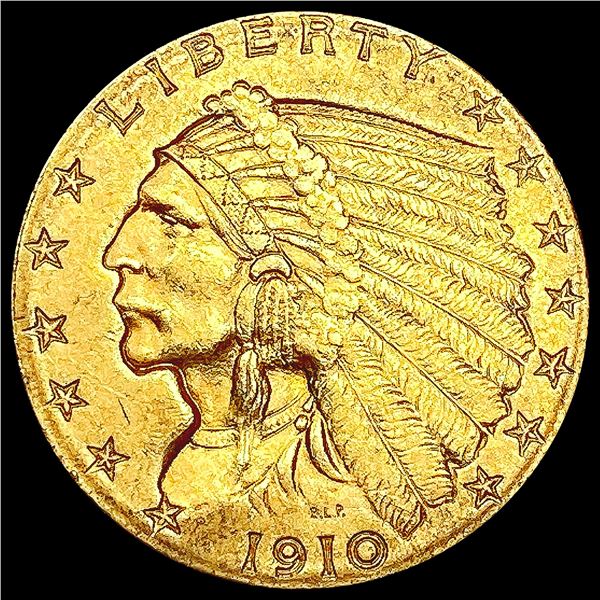 1910 $2.50 Gold Quarter Eagle CLOSELY UNCIRCULATED