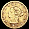 1871-S $2.50 Gold Quarter Eagle LIGHTLY CIRCULATED