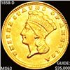 Image 1 : 1858-D Rare Gold Dollar UNCIRCULATED