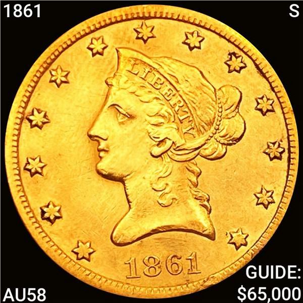 1861-S $10 Gold Eagle CHOICE BU