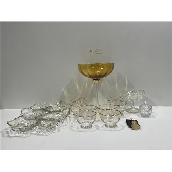 Gold Accented Glass Dishware