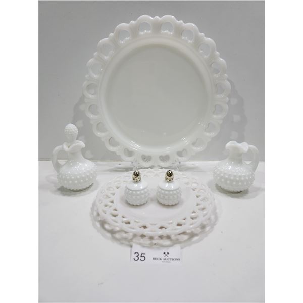 Assortment Of Decorative Milk Glass