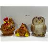 Image 1 : Ceramic Roosters And Owl
