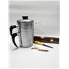 Image 1 : Vintage Percolator, With Vintage Level, Pocketknife, Money Clip
