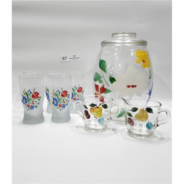 Floral Glass Dishware Set