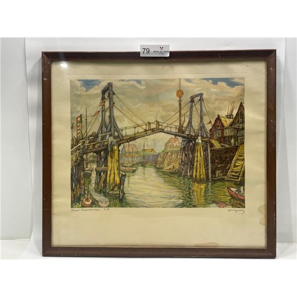 Hornyansky, "Hand-Drawbridge,N.B." Print 21W x 18: