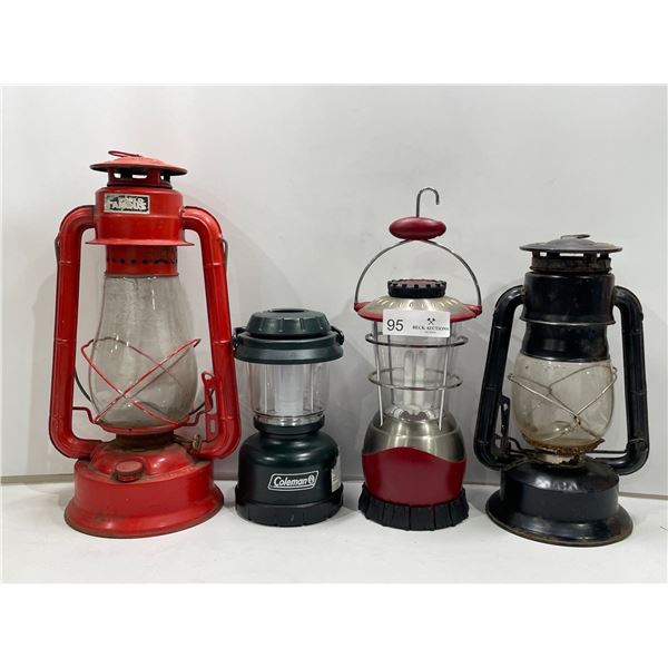 Assortment Of Ourdoor Lights And Oil Lamps