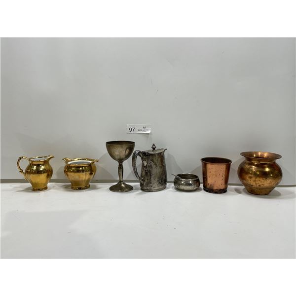 Assortment Of Silver, Brass, And Gold Dishware