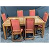 Image 2 : Well Loved Wooden Dining Table With 6 Chairs, 64L x 40W x 30H