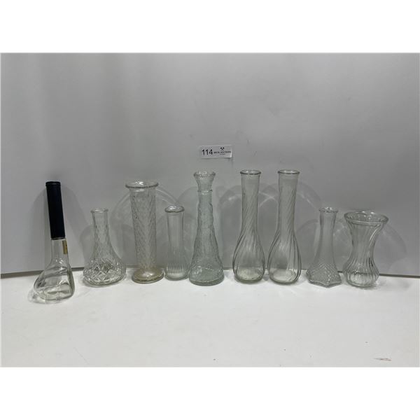 Various Styles And Sizes Of Glass Vases