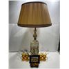 Image 1 : Beautiful Vintage Lamp, Gold Accented Glass Dishware, And Stained Glass