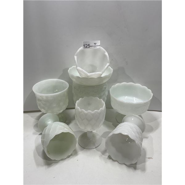 Collection Of Milk Glass DIshware
