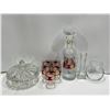 Image 1 : Red and Gold Accented Dishware Set,