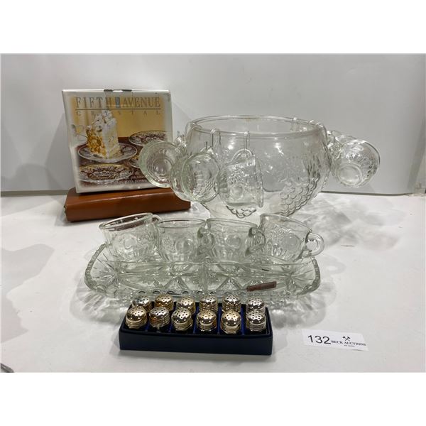 Glass Cups And Fruit Bowl, With Crystal Dishware