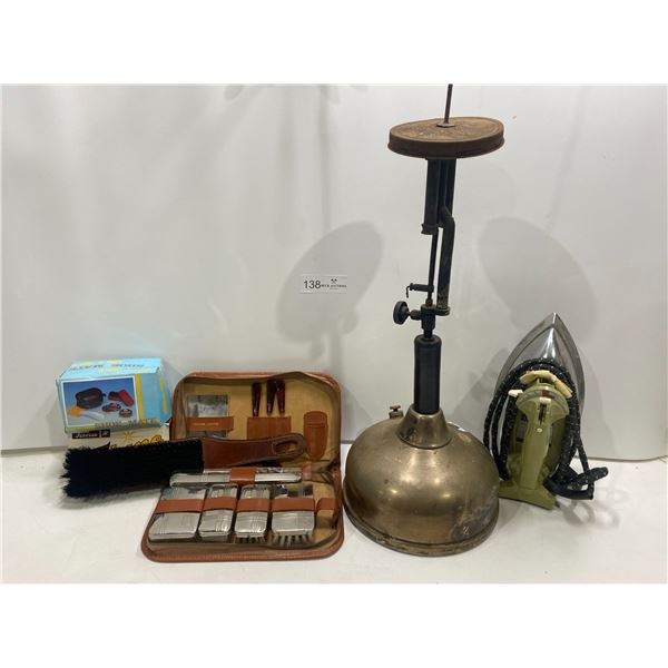 VIntage Shoe Scrubbers, And Accessories, With Iron