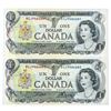 Image 1 : Group of 2 Canada 1973 $1 Notes in Sequence (BCJ)