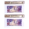 Image 1 : Lot 2 Bank of Canada 2005, $10 Single Note Replacements - Choice UNC 64 In Sequence