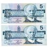 Image 1 : Bank of Canada Lot 2 x $5 (END) In Sequence GEM UNC