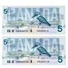 Image 2 : Bank of Canada Lot 2 x $5 (END) In Sequence GEM UNC