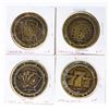 Image 1 : Group of 4 One Dollar Gaming Tokens, Acceptable Only at The Horseshoe, Dice, Black Jack, Slots, Poke