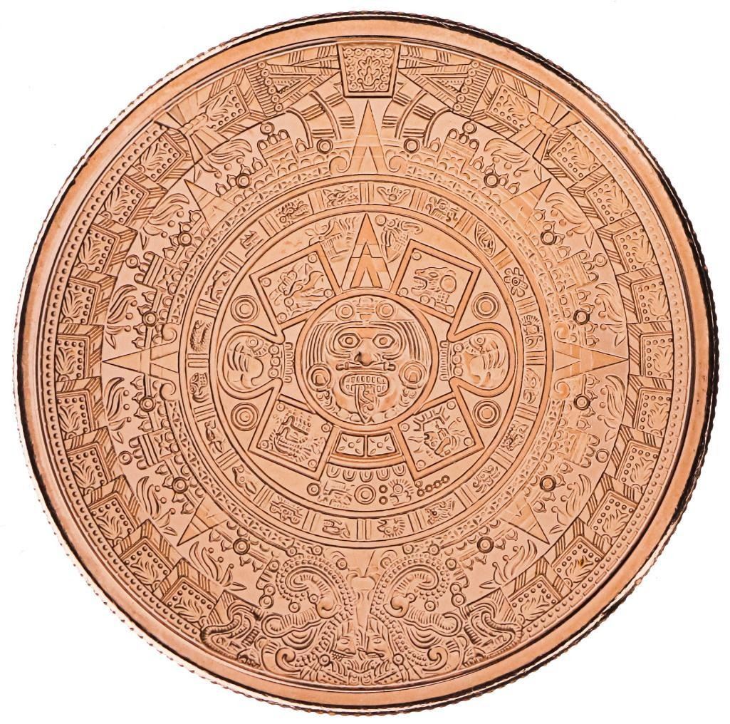 Aztec 2oz Aztec Calendar .999 Fine 2oz. Copper