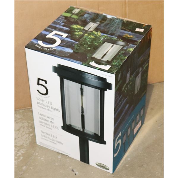 PACK OF 5 LED PATHWAY LIGHTS VINTAGE STYLE STORE