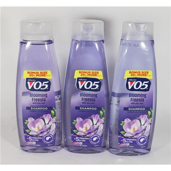 LOT OF 3 V05 BLOOMING FREESIA MOISTURIZING SHAMPOO