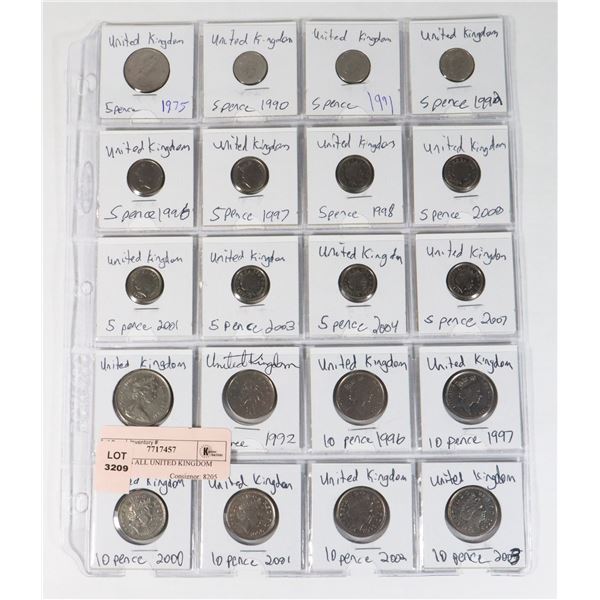 20 COINS ALL UNITED KINGDOM