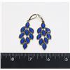 Image 2 : ANTIQUE GOLD TONE RHINESTONE LEAF DROP EARRINGS