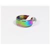 NEW OIL-SLICK TONE ETCHED DESIGN SIZE 5 STAINLESS