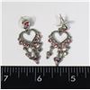 SILVER TONE RHINESTONE DROP EARRINGS