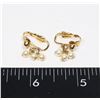 GOLD TONE FAUX PEARL CLIP ON EARRINGS