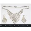 Image 1 : RHINESTONE NECKLACE AND EARRINGS SET