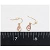 GOLD TONE PINK TEAR DROP DESIGN DROP EARRINGS