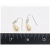 SILVER TONE FAUX TEAR DROP PEARL DROP EARRINGS