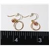 Image 1 : GOLD TONE PINK RHINESTONE DROP EARRINGS