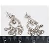 Image 1 : SILVER TONE RHINESTONE DROP EARRINGS