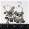 SILVER TONE BOHO STYLE DROP EARRINGS