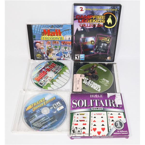 LOT OF 6 PC GAMES INCLUDES: SOLITAIRE, SILENT