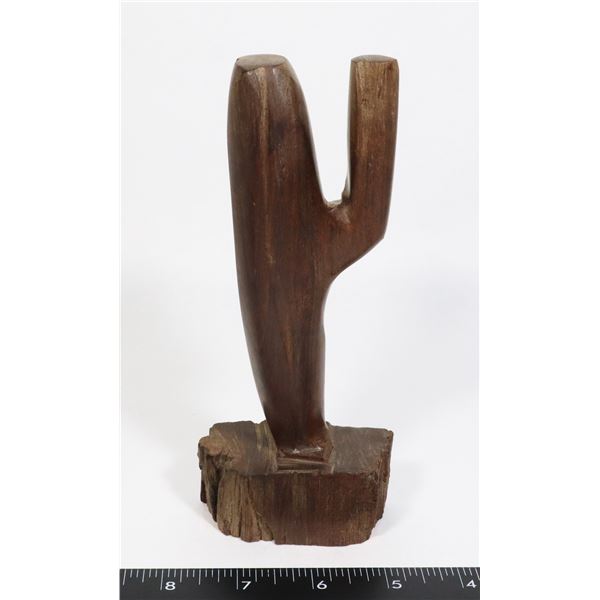 CARVED HARDWOOD CACTUS FIGURE