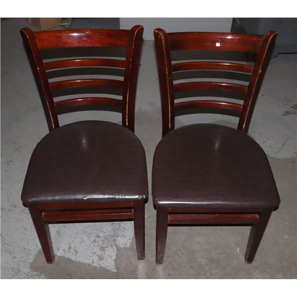 LOT OF TWO MATCHING WOOD FRAME CHAIRS