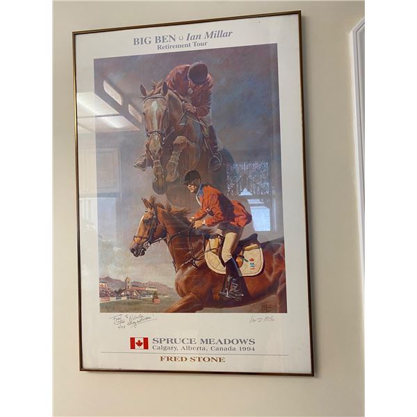 Big Ben & Ian millar retirement tour wall hanging sihned 25.5 x 38.5 "