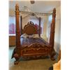 Image 1 : Queen poster bed with mattress and box spring