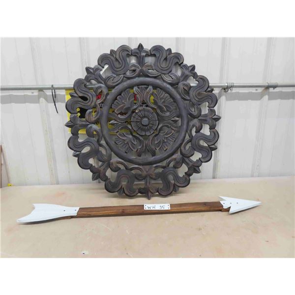 Wooden Arrow + Wall Display 29 1/2'' Across